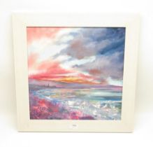 Ian MacLaren (British Contemporary); 'Helensburgh Sunrise' oil on canvas board, signed, 38cm x 38cm
