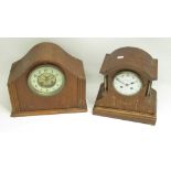 W.B.K. & Fils Paris retailed by Charles Rose Halifax early C20th inlaid oak striking mantle clock,