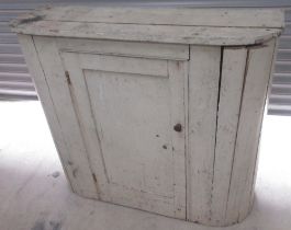 Later painted pine D shaped side cabinet, with single panel door, W108cm D35cn H94cm