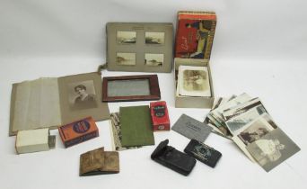 Boxed Ensign Midget camera, Ever-Ready safety razor, amateur photographs of Ilfracombe 1925, topo.