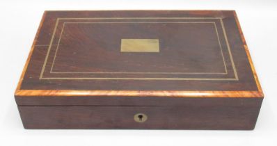 Mahogany boxed set of drawing instruments, with lift out tray, pens, rulers etc., box W24cm H5.7cm