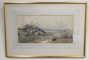 Barbra H. Macpherson (Late C19th); 'Pastoral Scenes with Figures and Sheep' pair of watercolours,