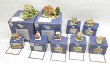 Collection of boxed Lilliput Lane models, incl. 'Cruck End' L855, 'The Pottery' L2123, and seven