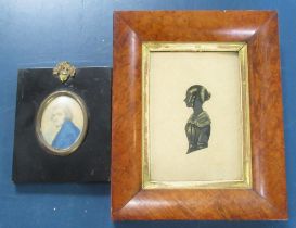 Early C19th oval portrait miniature of a Gentleman, head and shoulder, watercolour, inscribed