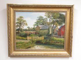 Leonard W Owens (British C20th); 'Kepwick Mill North Yorkshire in Summer Shades' oil on canvas,