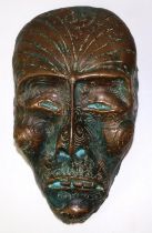Bronze Asian style mask, H22cm