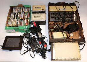 Group of Atari computer equipment, incl. an 800XL computer, 1010 floppy disc drive, CX77 touch