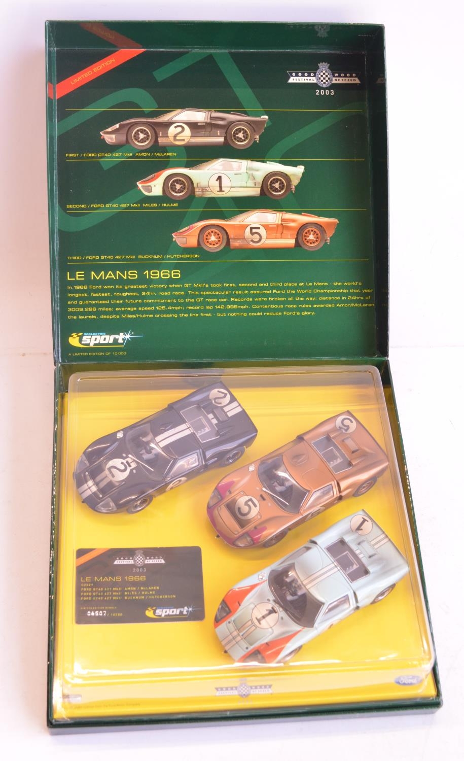 Scalextric C2529 limited edition Goodwood Festival Of Speed Le Mans 1966 3 Ford GT40 (weathered) car - Image 2 of 5