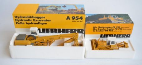 Two boxed 1/50 scale diecast Liebherr plant models by Conrad to include A954 Litronic Hydraulic