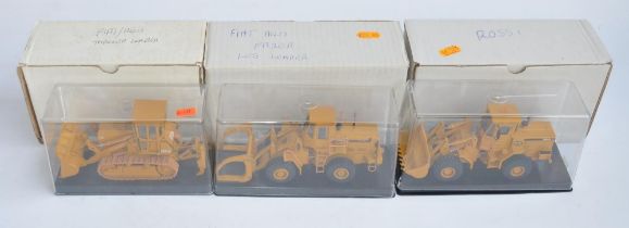 Three 1/50 scale diecast Fiat-Allis plant models by Old Cars to include FR20B Log Loader, Rossi