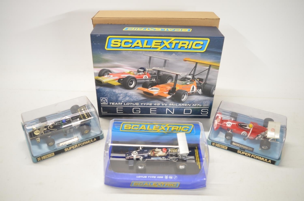 Modern Scalextric C3544A Legends limited edition Team Lotus Type 49 vs McLaren M7c 2 car racing set, - Image 2 of 5