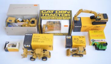 Six diecast Caterpillar plant models, various scales (mostly 1/50) and manufacturers to include 4x