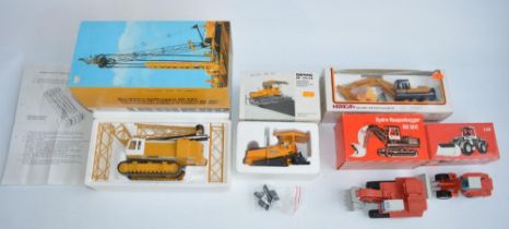 Five boxed 1/50 scale diecast plant models, all with damage/missing parts to include a Conrad