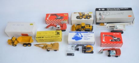 Seven 1/50 scale diecast plant models to include NZG Komatsu MT30 Articulated Dump Truck (Art No