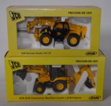 Two boxed Joal 1/25 scale diecast JCB models to include a 3CX Backhoe Loader (Ref 189, model mint,