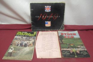 The Ryder Cup 1949 Official Souvenir Programme, The Ryder Cup Lindrick Golf Club 1957 Official