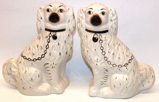 Pair of Staffordshire-style wally dogs, H29cm