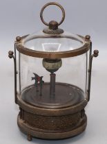 Novelty automaton clock, modelled as fish in an aquarium, H13cm