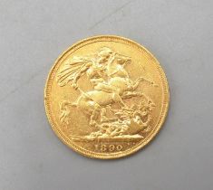 Victoria sovereign, 1890, Sydney mint, 8.0g