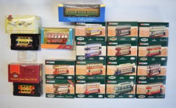 Eighteen boxed Corgi diecast 1/76 scale tram models to include 14x limited edition Tramway