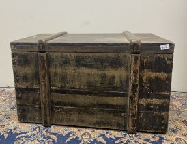 Large wooden trunk, L81cm