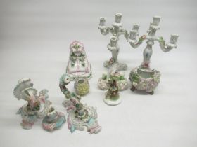 Collection of late C19th and early C20th floral decorated ceramics incl. wall mounted