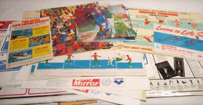 Large collection of 1970's-80's Gymnastic and other Sport related posters and wall charts incl.