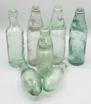 Six glass bottles from Hay & Sons of Aberdeen, Lockett & Sons Cannock & Aberdeen, The Licensed Trade