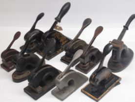 Shaw & Blake Ltd London - C20th japanned cast iron desk embossing press and nine other similar