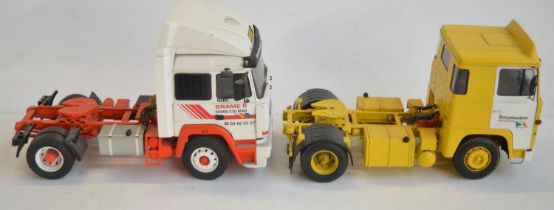 Two well built and detailed 1/24 scale truck cab unit plastic models kits to include sympathetically