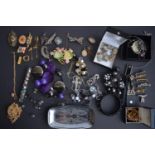 A collection of costume jewelry.