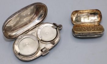 Edwardian silver double sovereign case with hand chased decoration, Birmingham, 1903, Edwin Joseph