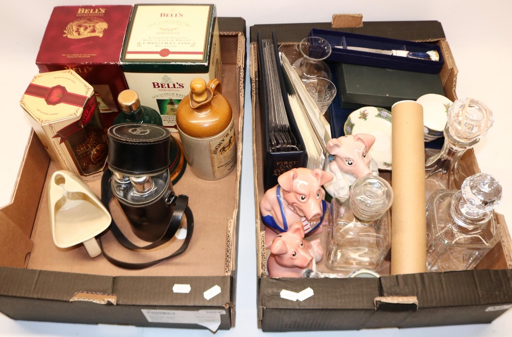 Group of various collectables incl. three Bell's 70cl decanters, whisky collectables, Nat West pigs, - Image 2 of 2