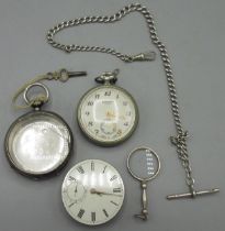 Home Watch Co., Victorian silver key wound pocket watch, signed full plate movement no. 955782,