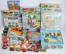 Collection of Thomas & Friends battery operated plastic model train sets from Tomy and Takara Tomy