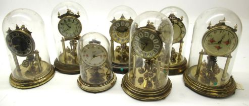 Kundo C20th brass 400 day suspension timepiece under glass dome H23cm, other similar clocks