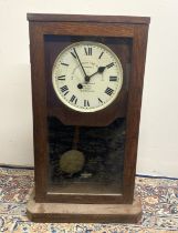 The Gledhill-Brook Time Recorders Ltd Patent - early C20th eight day oak wall/shelf clock, full