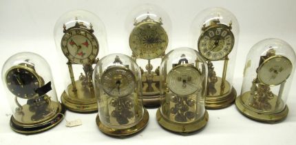 Kundo C20th brass 400 day suspension timepiece under glass dome H23cm, other similar clocks Bentima,