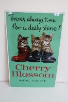 "Cherry Blossom Shoe Polish" advertising tin sign (45cm x 68cm)