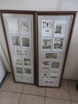 Pair of Titanic interest framed pictures, facsimilie studies from the Sphere magazine, 94cm x