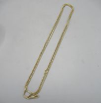 9ct yellow metal hayseed link muff chain with dog clip clasp, no visible hallmarks, with insurance