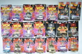 Collection of 19 Racing Champions World Championship Wrestling personalised diecast car models, 2