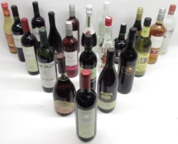 Collection of 45 bottles of mixed alcohol c2000s, incl. red, white and rosé wine, Babycham and