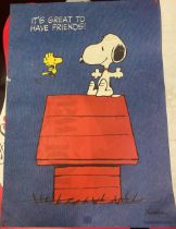 Vintage Snoopy 'It's Great To Have Friends' poster by Charles M. Schulz, printed by United