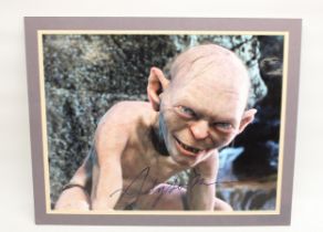 Andy Serkis signed picture of Gollum from Lord of the Rings, 50.7cm x 40.6cm