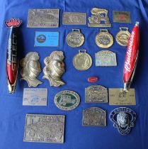 Large collection of brass traction engine rally plates. PICKERING, SUNDERLAND, BARNARD CASTLE,