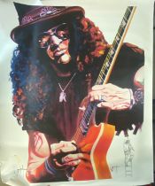 Radia Ferrer (Contemporary): Angus Young, David Bowie and Slash, unframed colour prints with