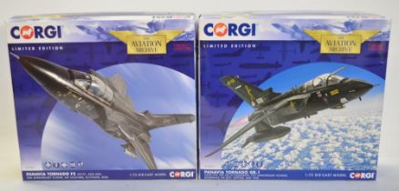 Two limited edition RAF Panavia Tornado special scheme diecast models to include AA39802 F3 43 Sqn
