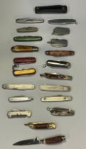 Collection of advertisement pocket knifes including Harrison line, Eastwood Tavern, Redring ect. (