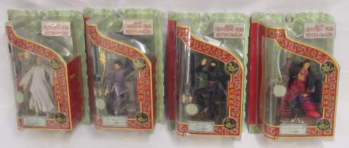 Crouching Tiger Hidden Dragon, Art Asylum 4 cased figure collectables, cases are in overall good